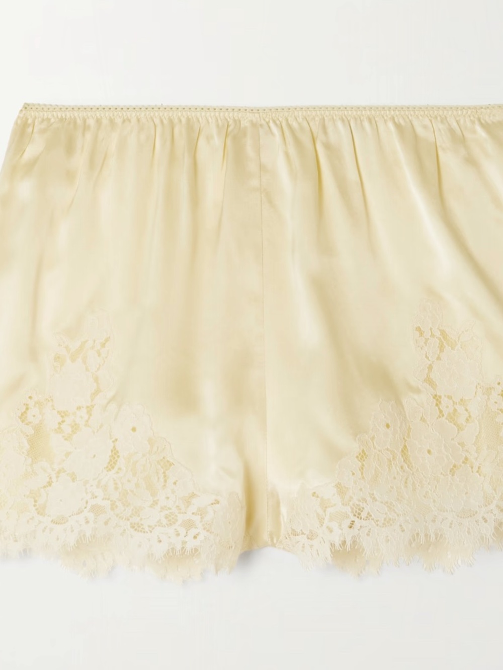 Doen Pale Yellow 100%  Silk Lace-Trim Set - Picture 2 of 6